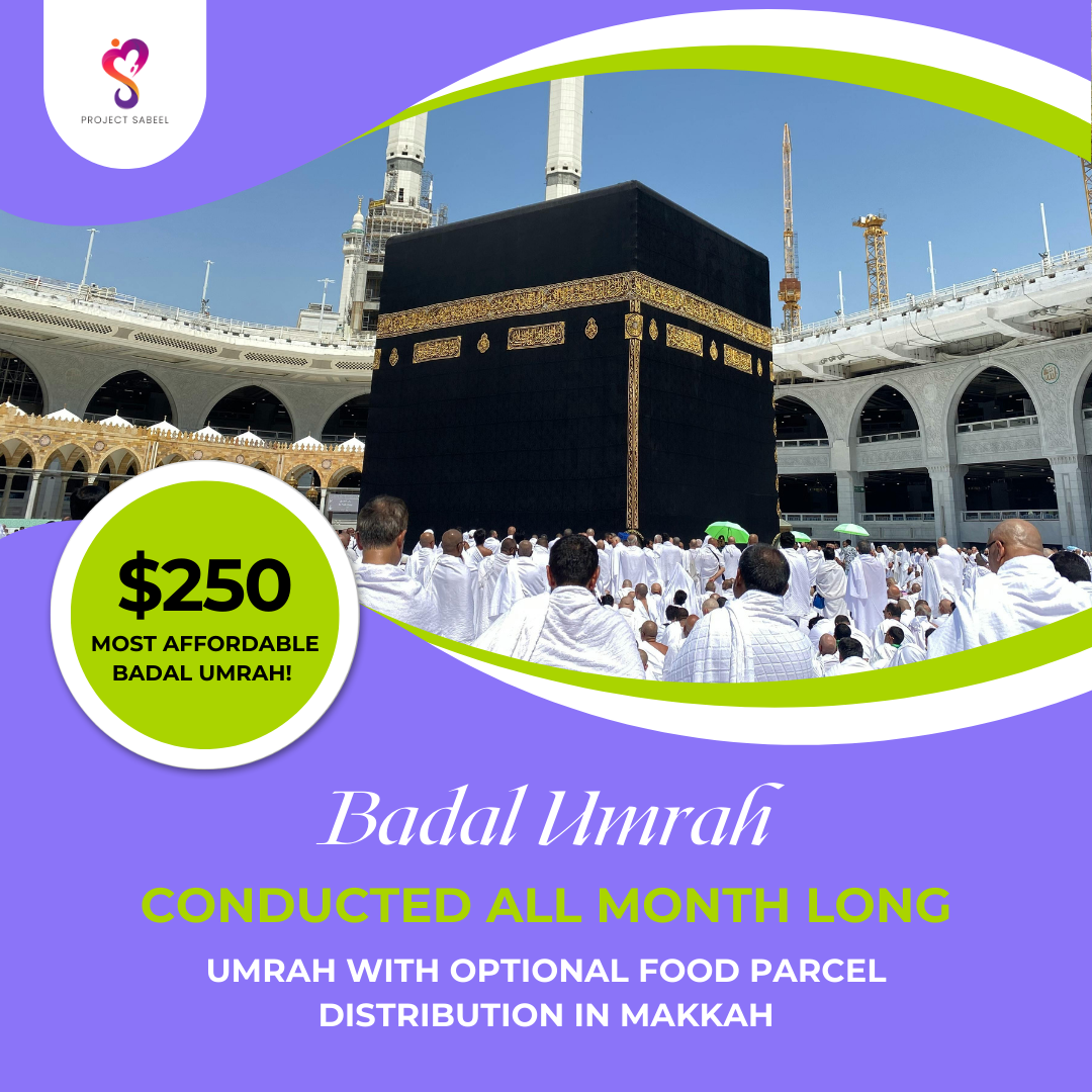 Badal Umrah Package – Umrah Only with optional Food Contribution