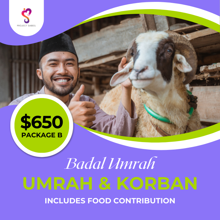 Badal Umrah Package B – Umrah & Korban with Food Contribution