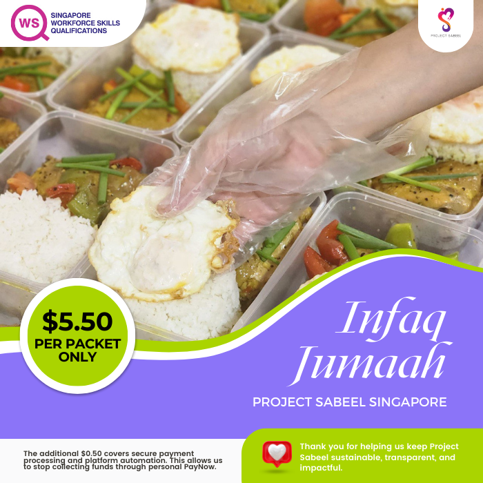 Project Sabeel Singapore - Sponsor Jumaah Meals at Masjid Al Firdaus